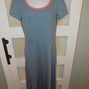 Lularoe Heather Blue/Pink Short Sleeve Ana Maxi Dress Size L Women's